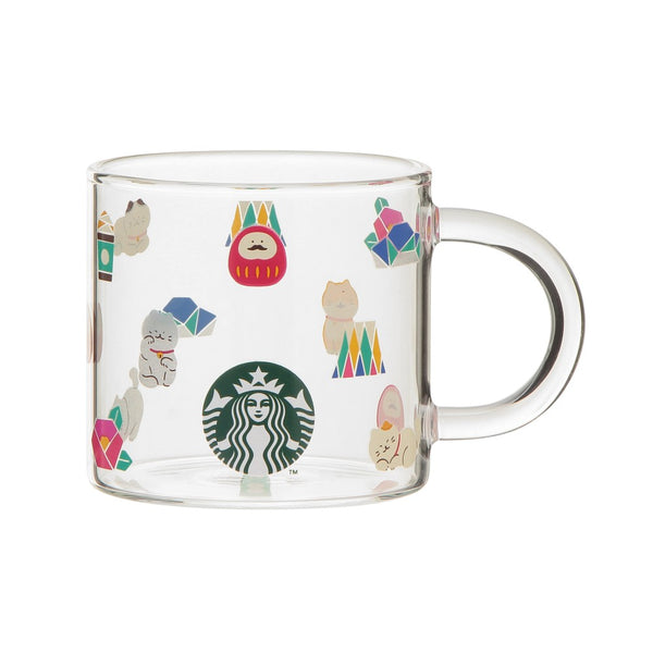 [Pre-Order] Starbucks Japan 2024 New Year Collection Heat-Resistant Icons Glass Mug [预售] 日本星巴克 2024新年系列 耐热图标玻璃杯 355ml