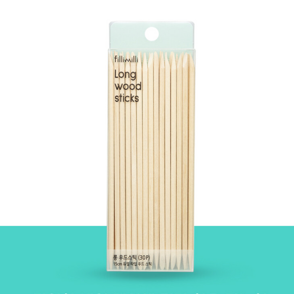 FILLIMILLI Long Wood Sticks 30pcs 韩国 FILLIMILLI 美甲桔木棒 30根