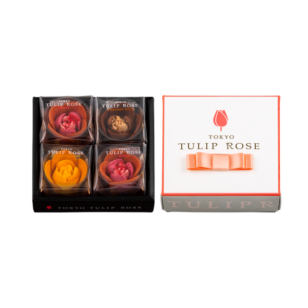 TOKYO TULIP ROSE Tulip Rose Langue de Chat Box 4pcs/box  日本东京TULIP ROSE 郁金香玫瑰梦幻花朵饼干礼盒 4块/盒
