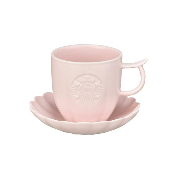 [Pre-Order] Starbucks Korea 2024 Cherry Blossom Folk Painting Design M Collection Blossom Mug and Plate Set [预售] 韩国星巴克 2024樱花民俗画设计MD系列 樱花马克杯和盘子套装 200ml