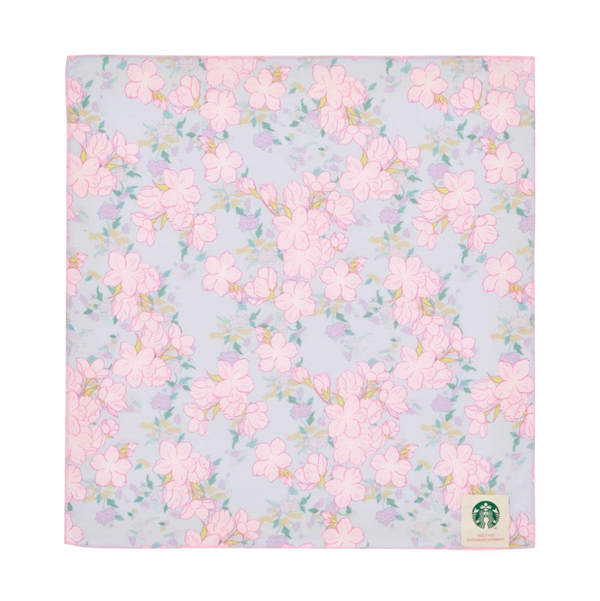 Starbucks Korea 2024 Cherry Blossom Folk Painting Design M Collection Blossom Handkerchief Set (2P) 韩国星巴克 2024樱花民俗画设计MD系列 花朵手帕套装 (2枚)