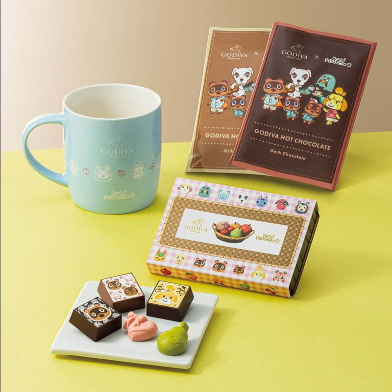 GODIVA X Atsume Animal Crossing Assortment 6 Pieces & Hot Chocolate & Mug Set 日本歌帝梵 X 动物森友会巧克力礼盒6片装+热可可&马克杯套装