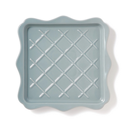 Francfranc Frill Toast Plate - Blue Gray 日本Francfranc陶瓷华夫饼餐盘 - 蓝灰色