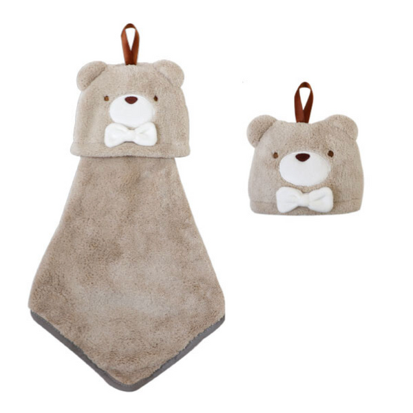 PINE CREATE Happy Bear Mascot Hand Towel (Brown) 日本PINE CREATE 快乐熊动物造型擦手巾 (咖啡色)
