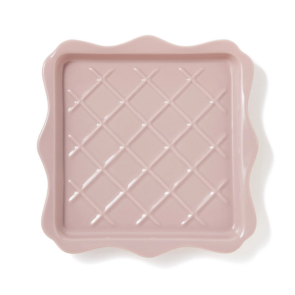 Francfranc Frill Toast Plate - Pink 日本Francfranc陶瓷华夫饼餐盘 - 粉色