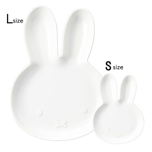 KANESHOTOUKI MIFFY Die-Cut Plate L (White) 日本金正陶瓷 米菲兔头型轮廓盘 L (白色)