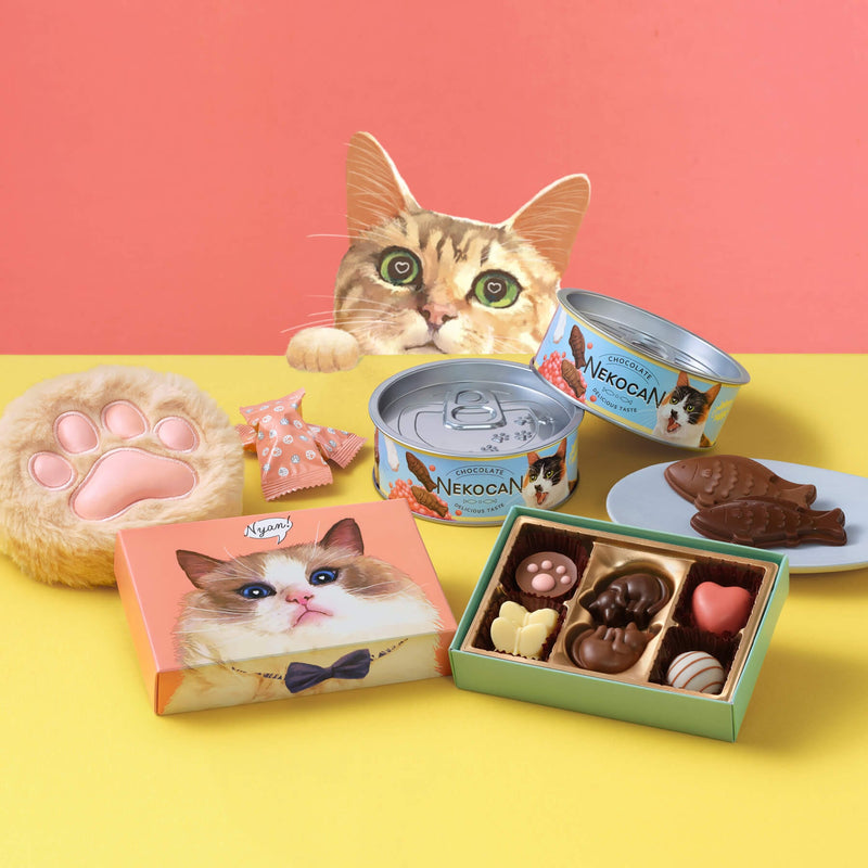 Mary Chocolate Nekomyamire Cat Valentine’s Day Chocolate Series Fluffy Pouch Merry Chocolate 5 pcs 日本Nekomyamire 猫咪情人节巧克力系列 巧克力饼干肉球收纳包 6枚入