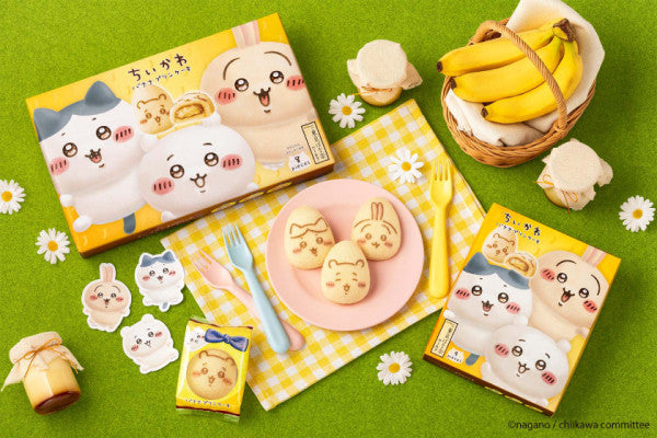 [Pre-Order] TOKYO BANANA x Chiikawa Caramel Banana Pudding Sponge Cake 4pcs [提前预定] 东京香蕉x吉伊卡哇 焦糖香蕉布丁蛋糕 (4枚装)