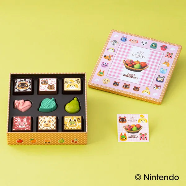 GODIVA X Atsume Animal Crossing Assortment 9 Pieces  日本歌帝梵 X 动物森友会巧克力礼盒 9片装