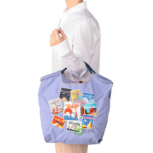BALL & CHAIN x ANA Around The World Packable Eco Bag (M) Lavender 日本BALL & CHAIN x ANA 全日空航空 环游世界刺绣环保袋 (中号) 薰衣草紫色