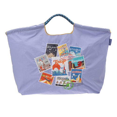 BALL & CHAIN x ANA Around The World Packable Eco Bag (L) Lavender 日本BALL & CHAIN x ANA 全日空航空 环游世界刺绣环保袋 (大号) 薰衣草紫色