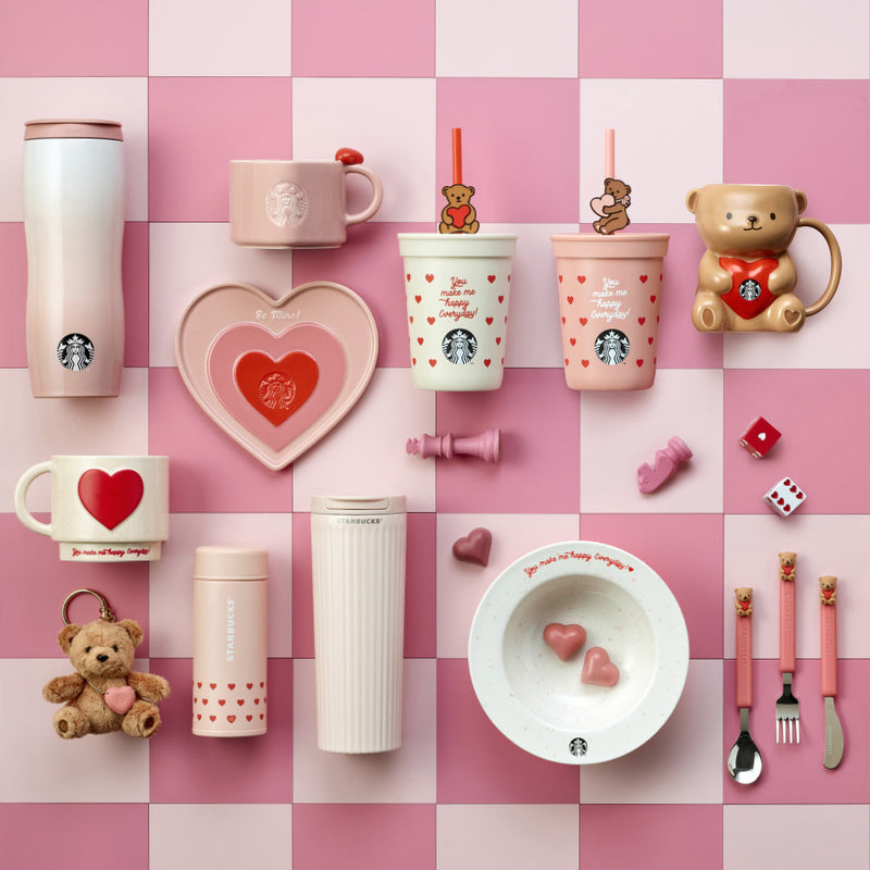 Starbucks Korea 2024 Valentine Limited Series Popping Love Bowl & Cutlery Set 韩国星巴克 2024情人节系列限定 Popping Love 碗和餐具套装