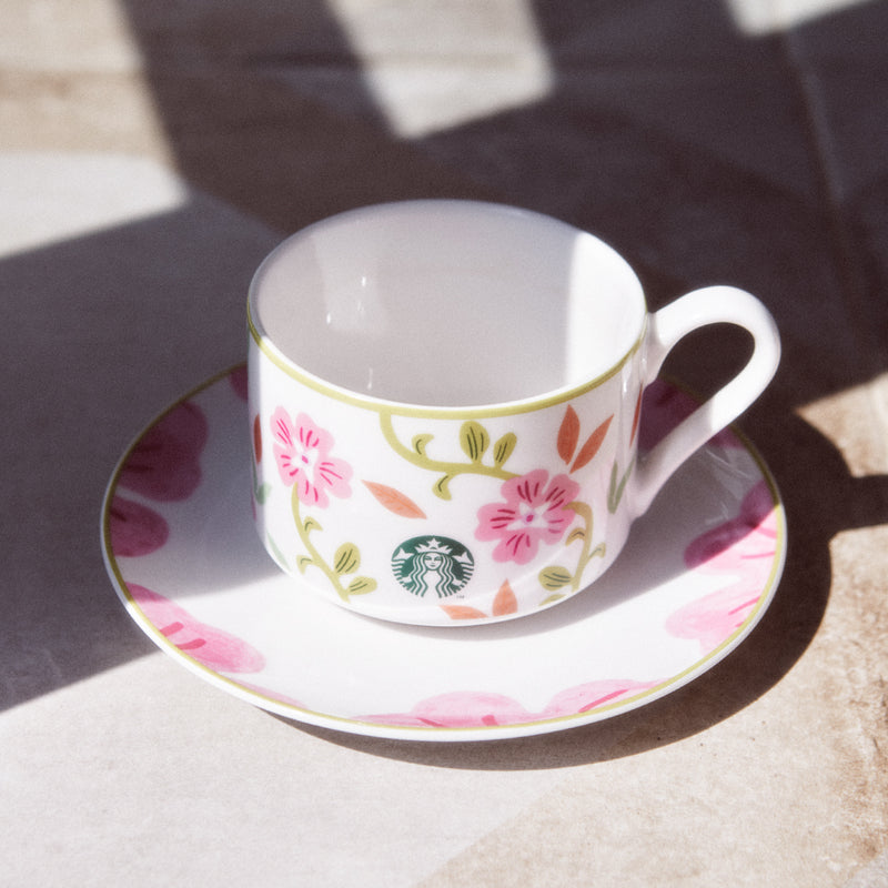 [PRE-ORDER] Starbucks Korean Say Thanks Collection Thanks Pink Flower Mug Saucer Set [预售] 韩国星巴克 感谢系列 感谢粉红花马克杯 260ml