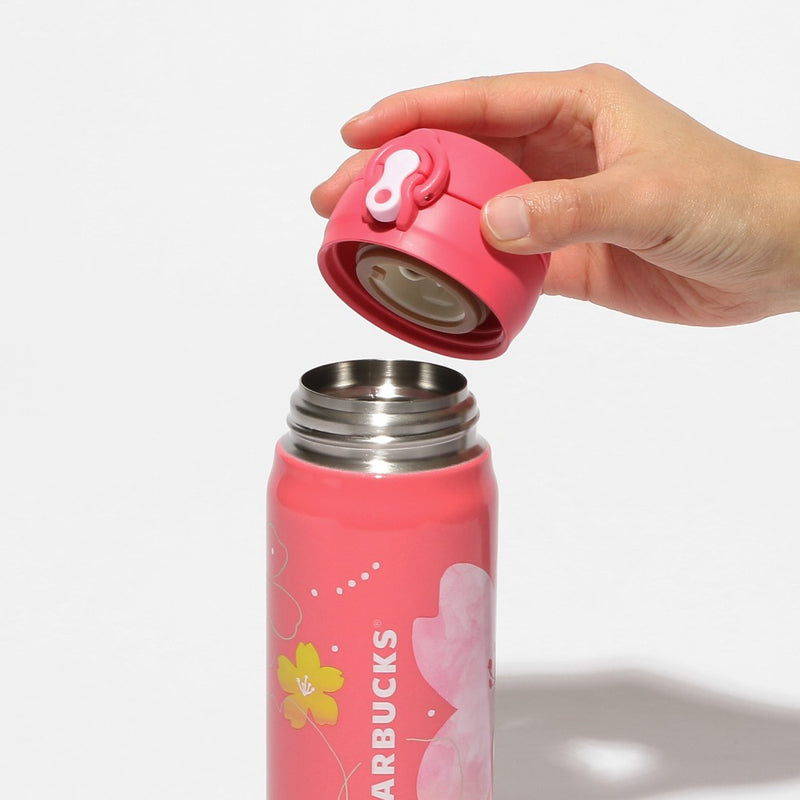 Starbucks Japan 2024 Cherry Blossom Collection Sakura Vivid Pink Handy Stainless Steel Bottle 日本星巴克 2024樱花系列 樱花鲜粉色不锈钢保温瓶 500ml