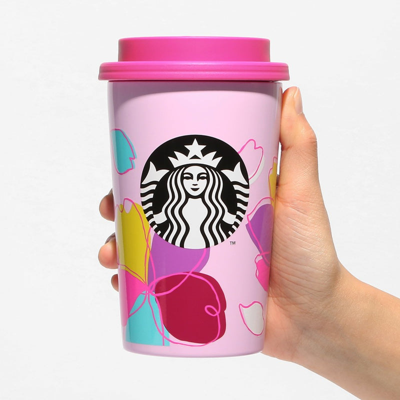 Starbucks Japan 2024 Cherry Blossom Collection Sakura Colorful Petal Stainless Steel TOGO Cup Tumbler 日本星巴克 2024樱花系列 樱花多彩花瓣不锈钢随行杯 355ml