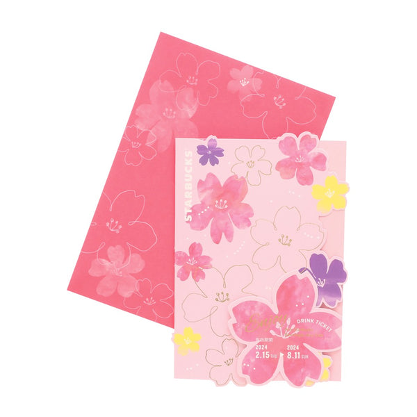 Starbucks Japan 2024 Cherry Blossom Collection Sakura Beverage Card Pink 日本星巴克 2024樱花系列 樱花饮料卡粉色