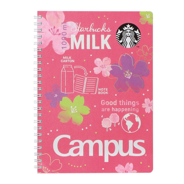 [Starbucks Japan 2024 Cherry Blossom Collection Sakura Campus Ring Notebook Pink 日本星巴克 2024樱花系列 樱花校园笔记本 粉色