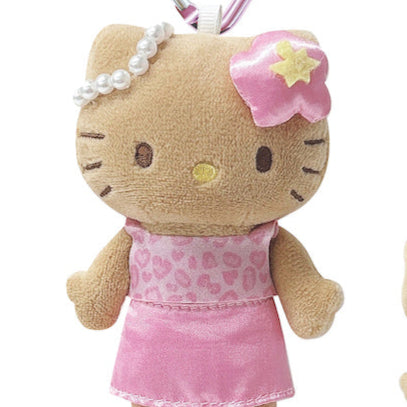 SANRIO Hello Kitty Gogo Gal Collection 90s Style Up Mascot (Pink Leopard) 三丽鸥 凯蒂猫绒毛长腿玩偶吊饰 (粉豹纹)