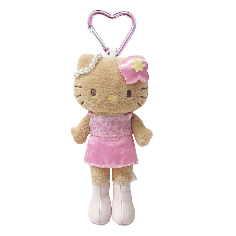 SANRIO Hello Kitty Gogo Gal Collection 90s Style Up Mascot (Pink Leopard) 三丽鸥 凯蒂猫绒毛长腿玩偶吊饰 (粉豹纹)