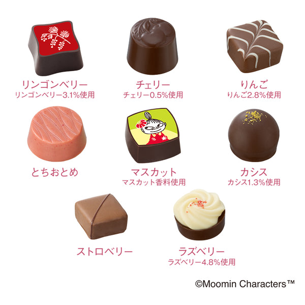 Mary's Chocolate x Moomin 2024 Valentine Fruit Assorted Chocolate 9pcs/box 日本Mary's玛丽巧克力 x 噜噜米 2024年情人节限量 水果什锦巧克力礼盒 9粒/盒