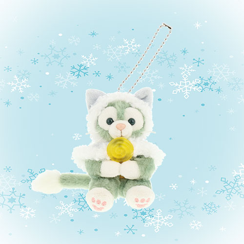 TOKYO Duffy & Friends White Winter Time Wonder Gel Sitting Plush Keychain Charm  东京迪士尼 达菲和他的朋友们 白色冬日奇迹系列 杰拉多坐姿吊饰
