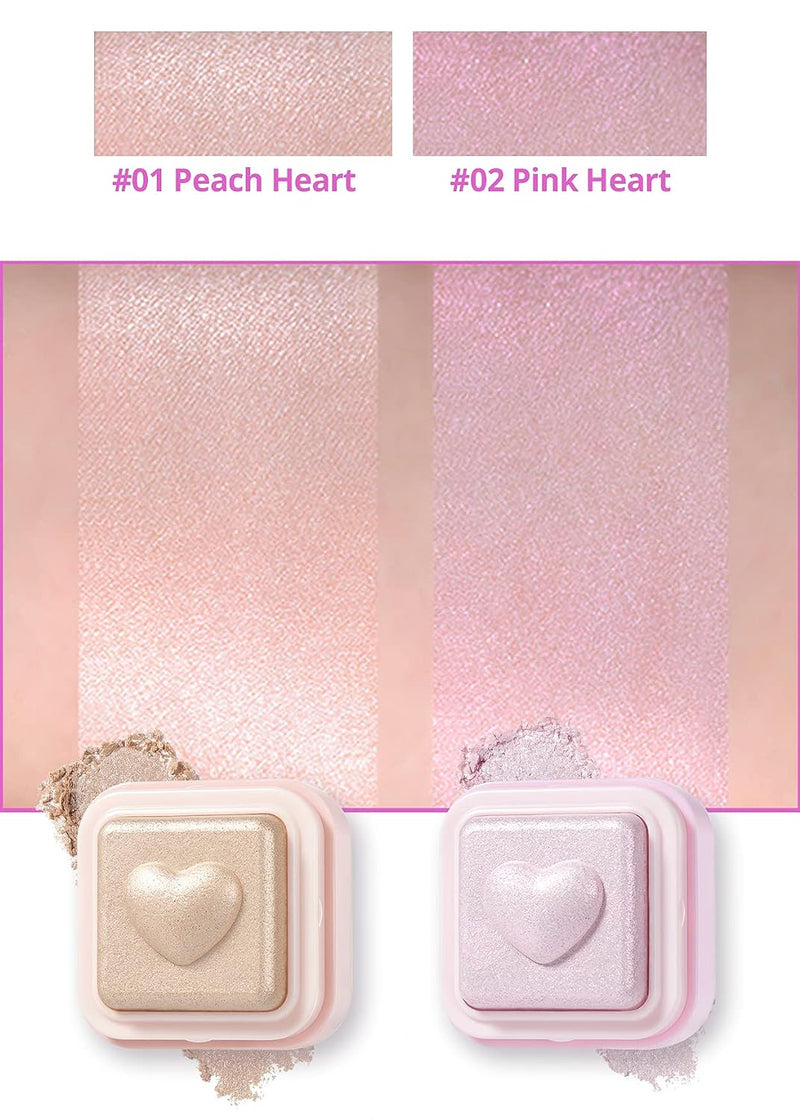 Colorgram Milk Bling Heartlighter 01 Peach Heart 韩国Colorgram 心心印章闪亮高光 01 蜜桃心 2.2g