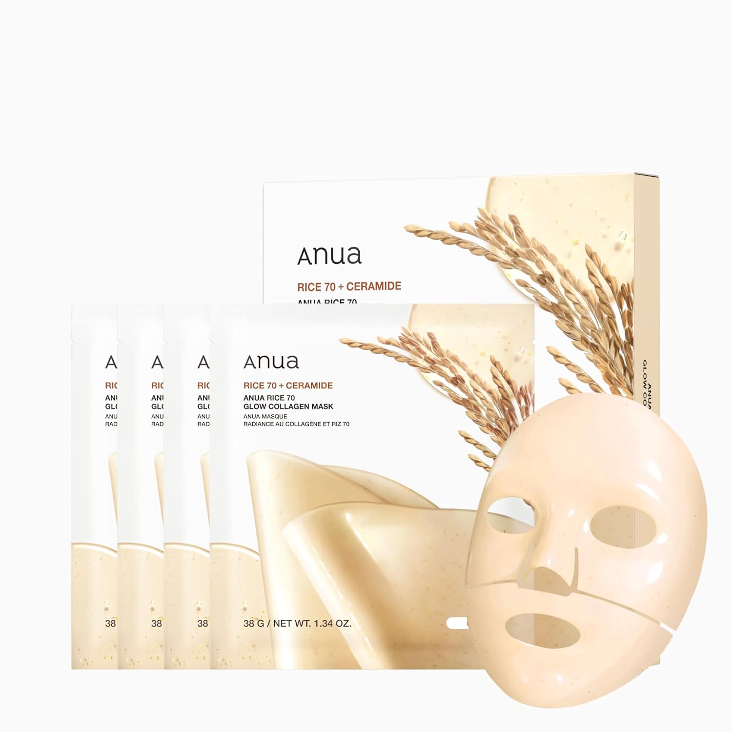 ANUA RICE 70 GLOW COLLAGEN MASK 韩国ANUA 米萃 70 胶原焕亮面膜
