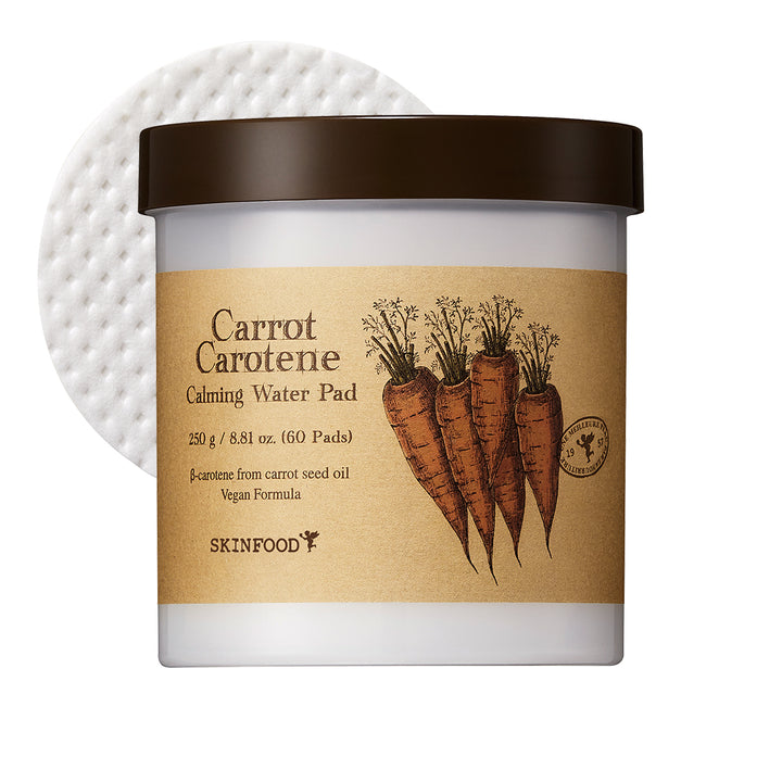 SKINFOOD Carrot Carotene Calming Water Pad 60 Pads/Box 韩国SKINFOOD 纯素红萝卜素镇静爽肤棉片 60片/盒