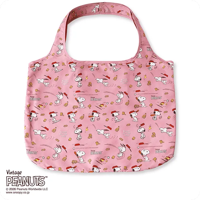 SNOOPY × Sugar Butter Tree Collaboration Foldable Eco Bag – Pink (Japan Limited Edition) 日本 SNOOPY × 糖黄油树 联名折叠环保袋 – 粉色