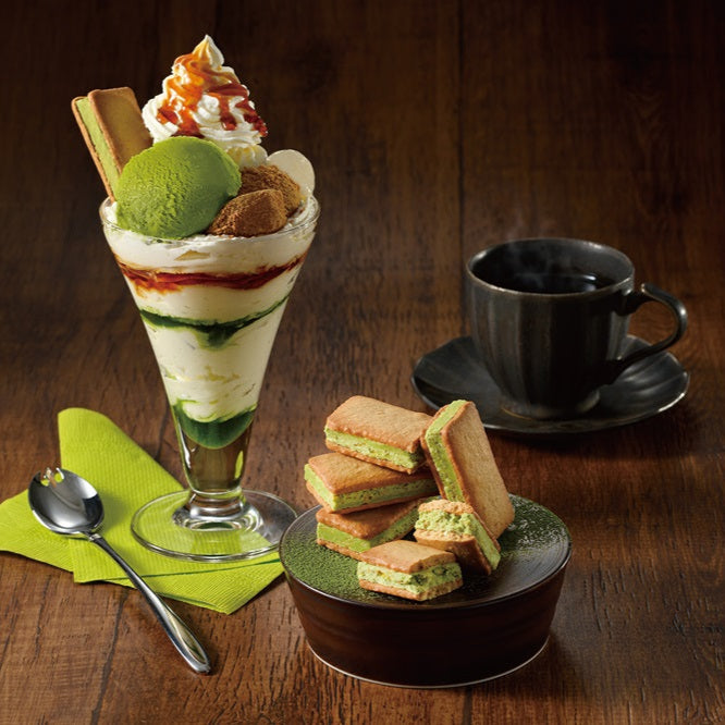 KARAFUNEYA COFFEE Kyoto Limited Strong Matcha Kinako Warabimochi Sandwich Cookies 6pcs/box 唐船屋咖啡 京都限定 濃郁抹茶蕨餅聖代夾心餅乾 6枚入