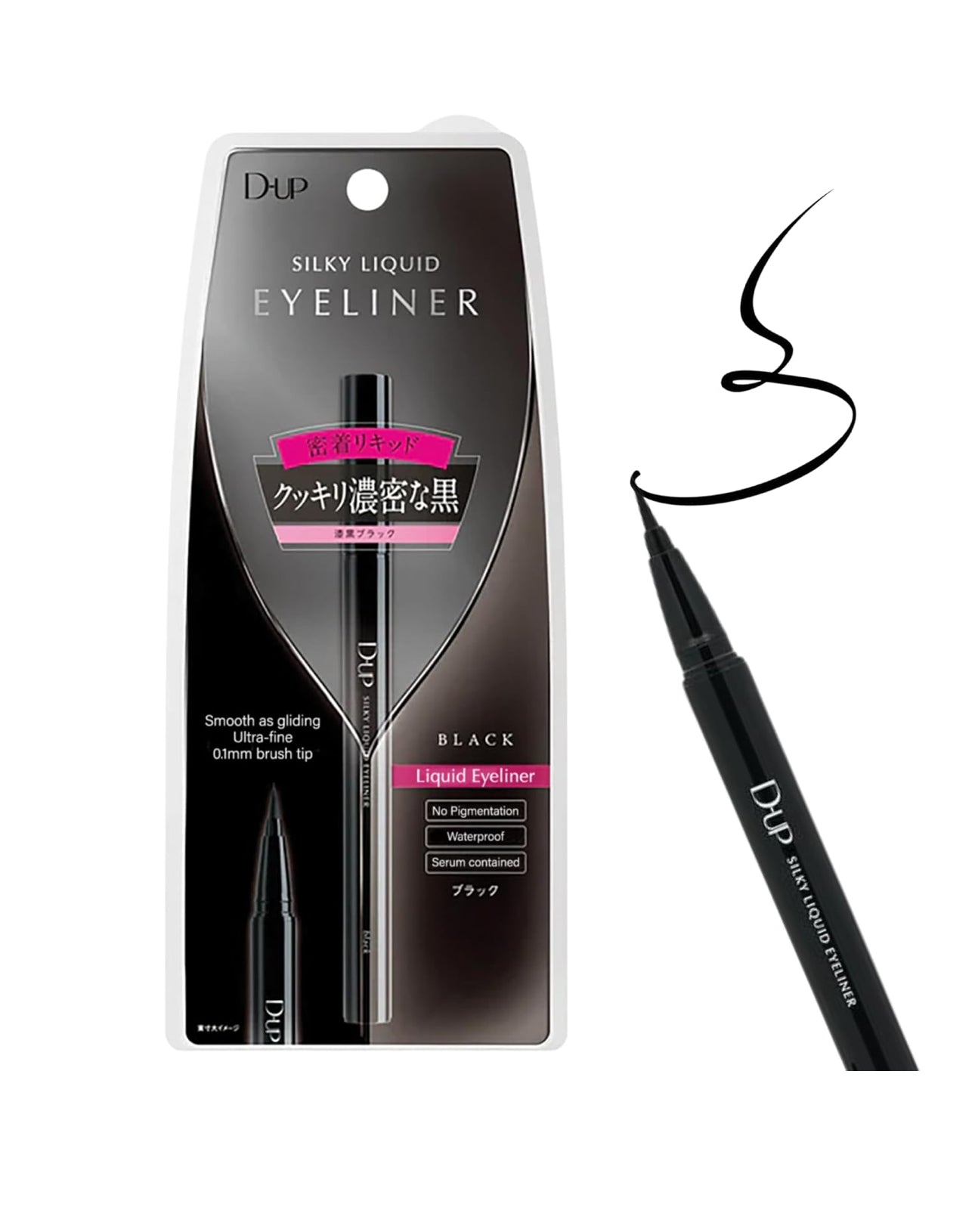 D-UP Silky Liquid Eyeliner (Black) 日本D-UP 极细丝滑防水眼线液笔 (浓黑) 0.4ml