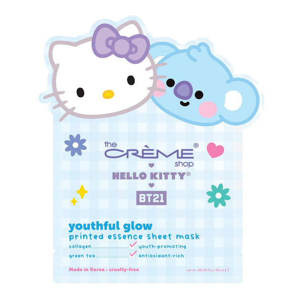 THE CREME SHOP HK X BT21 Youthful Glow Printed Essence Sheet Mask (Koya) THE CREME SHOP 凯蒂猫 x BT21 青春焕发精华面膜 (Koya) 25ml