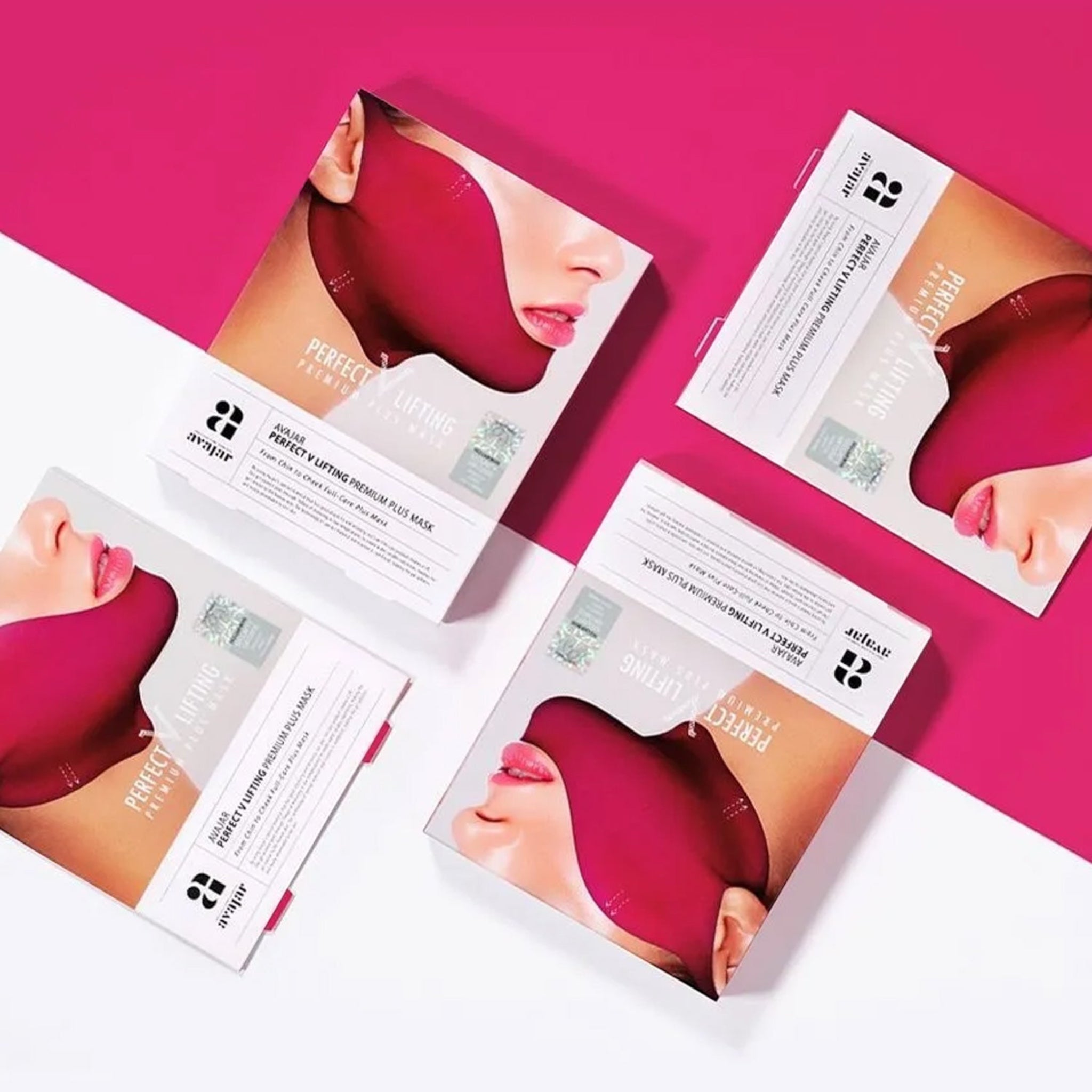 AVAJAR Perfect V Lifting Premium Plus Mask – Jawline & Neck Lifting Mask (5pcs/Box) 韩国AVAJAR 完美V型提拉紧致面膜 5片装