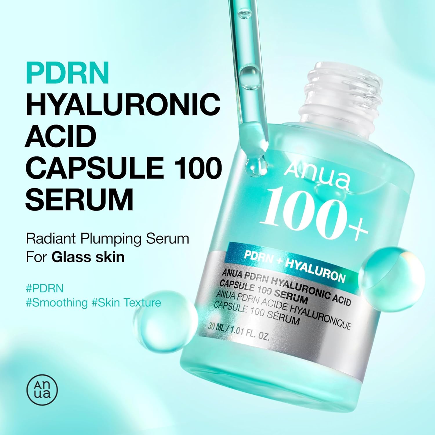 Anua PDRN Hyaluronic Acid Capsule 100 Serum 30ml 韩国 Anua PDRN 玻尿酸胶囊精华液