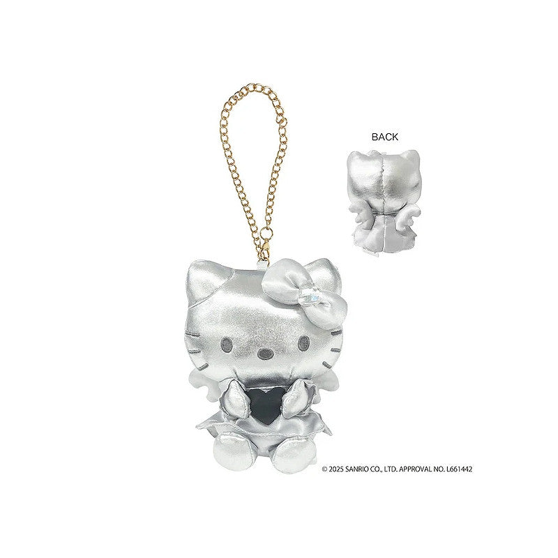 Sanrio Japan Hello Kitty Black Angel Silver Mascot Charm 日本三丽鸥 Hello Kitty 黑天使 银色挂件