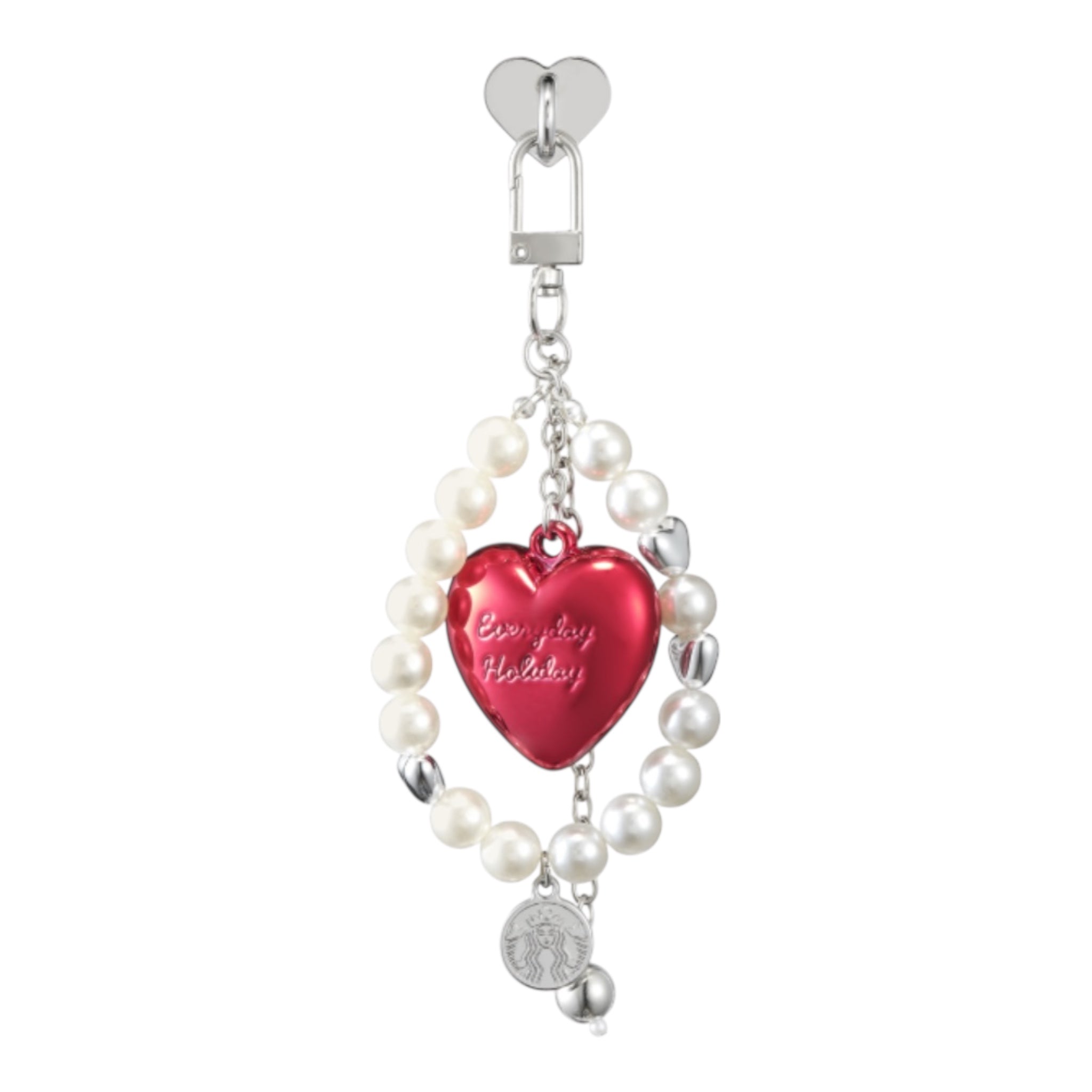 Starbucks Korea Holiday Friends Bubble Heart Deco Chain Keyring Charm 星巴克韩国 Holiday Friends 泡泡爱心水杯装饰链