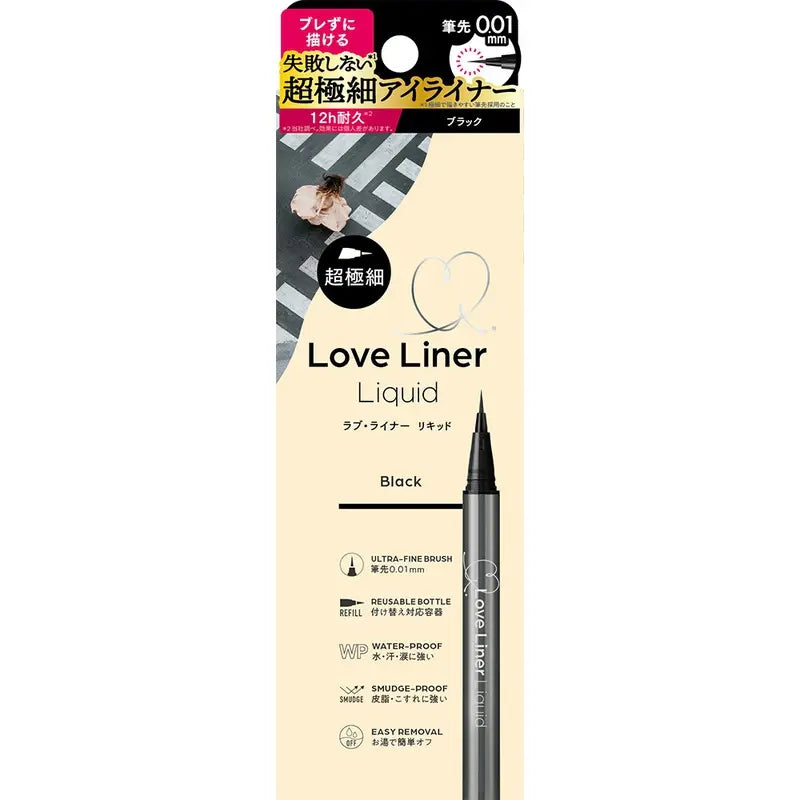 Love Liner Liquid Eyeliner 0.01mm – Black 日本 Love Liner 极细防水眼线液笔 0.01mm 黑色