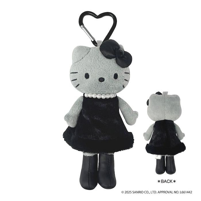 Sanrio Japan Style Up Mascot - Hello Kitty Black Angel Grey In Black Dress 日本三丽鸥 黑灰天使长腿灰色黑裙kitty挂件