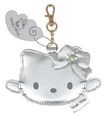 Sanrio Japan Face Mirror Charm Hello Kitty - Silver Angel 日本三丽鸥 黑白天使恶魔Kitty银色镜子挂件