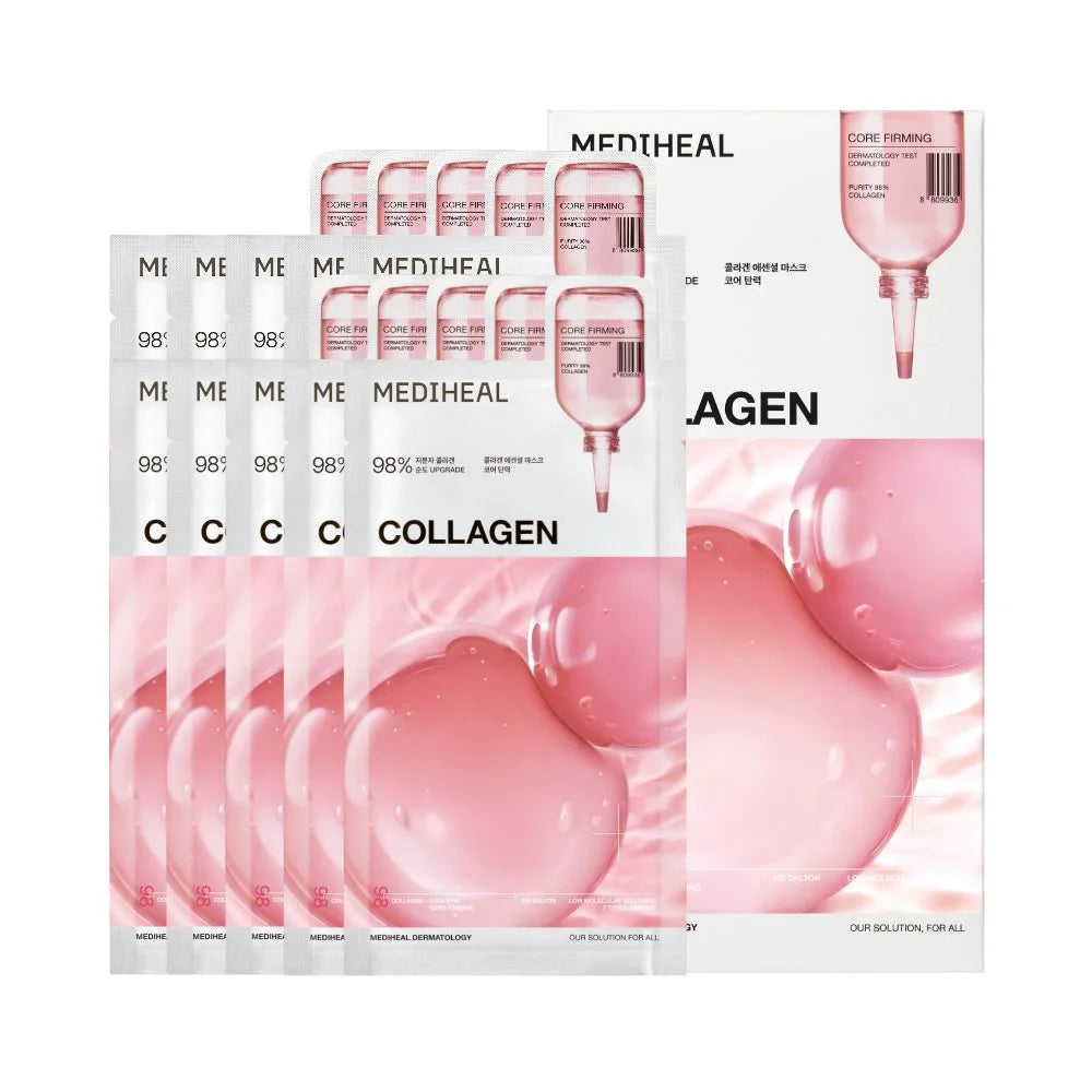 MEDIHEAL Collagen Essential Mask Core Firming 10 Sheets/Box 韩国 MEDIHEAL 美迪惠尔 胶原蛋白紧致弹润面膜 10片/盒