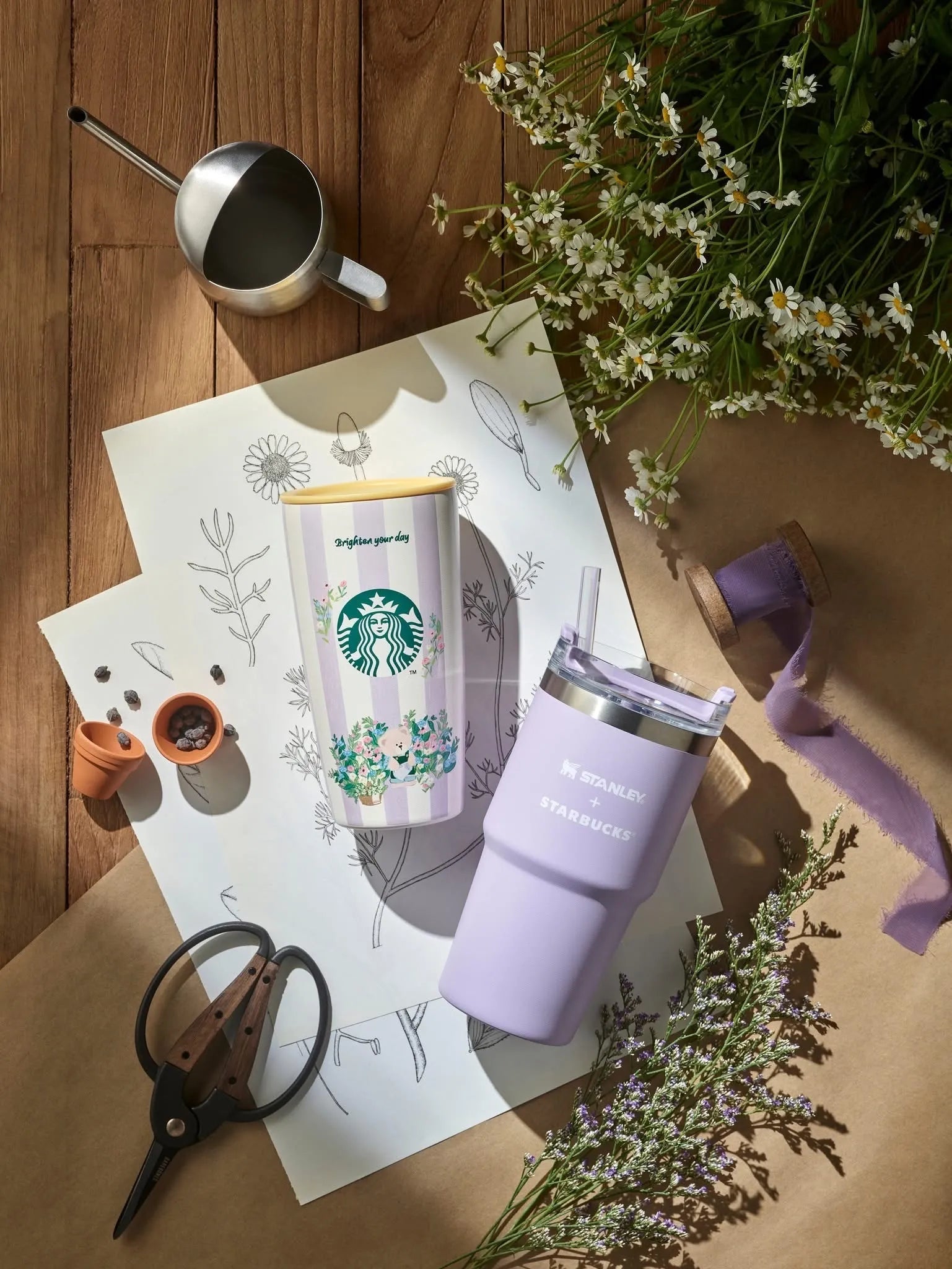 Starbucks Korea 2025 Flower Market Stanley Tumbler 473ml | Spring Starbucks Korea 2025 Flower Market Stanley Tumbler 473ml | Spring