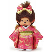 Monchhichi Furisode Kimono Girl Plush Doll S Size 日本 Monchhichi 蒙奇奇 振袖和服女孩公仔 S号