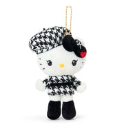 Sanrio Japan Hello Kitty Mascot Holder monochrome girly twin coordinate (Limited Edition) 日本三丽鸥 千鸟格kitty生日限定 Kitty掛件