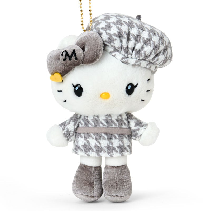 Sanrio Japan Hello Mimmy Mascot Holder monochrome girly twin coordinate (Limited Edition) 日本三丽鸥 千鸟格Mimmy灰白生日限定 Kitty掛件
