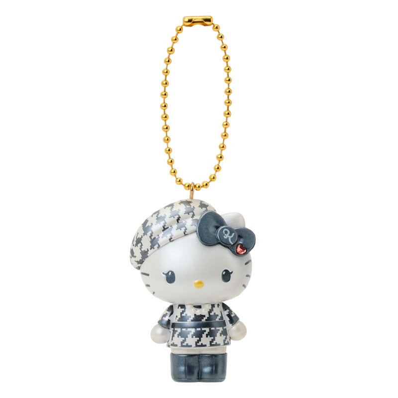 Sanrio Japan Hello Kitty Mascot Keychain Blind Box monochrome girly twin coordinate (Limited Edition)  日本三丽鸥 千鸟格kitty生日限定盲盒掛件