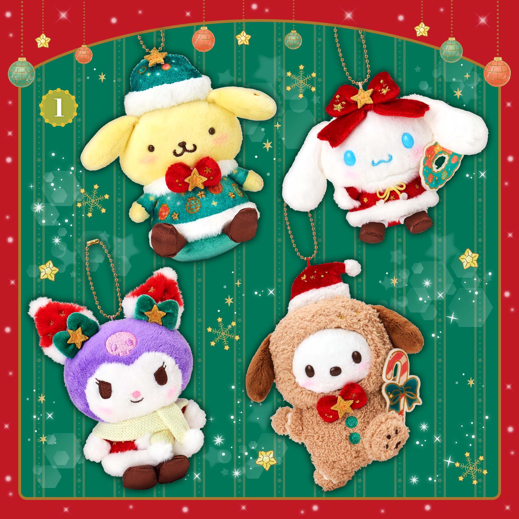 Sanrio Japan Christmas 2025 Mascot Holder – All 8 Types (Limited Edition)日本三丽鸥 2025 圣诞节限定 挂件 (全 8 款)