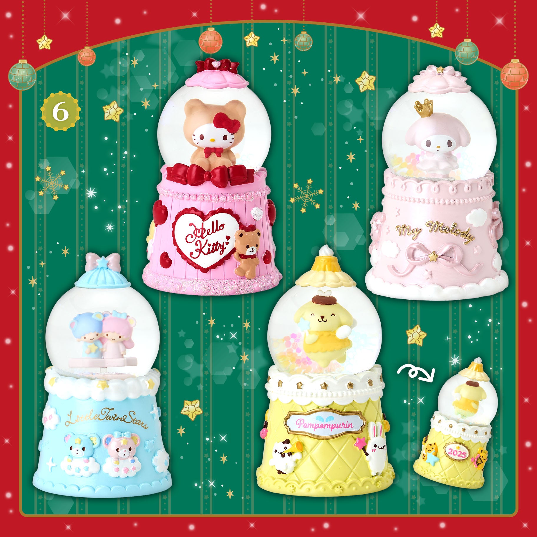 Sanrio Japan Christmas 2025 Snow Globe S – All 8 Types (Limited Edition)日本三丽鸥 2025 圣诞节限定水晶球 S Size(全 8 款)