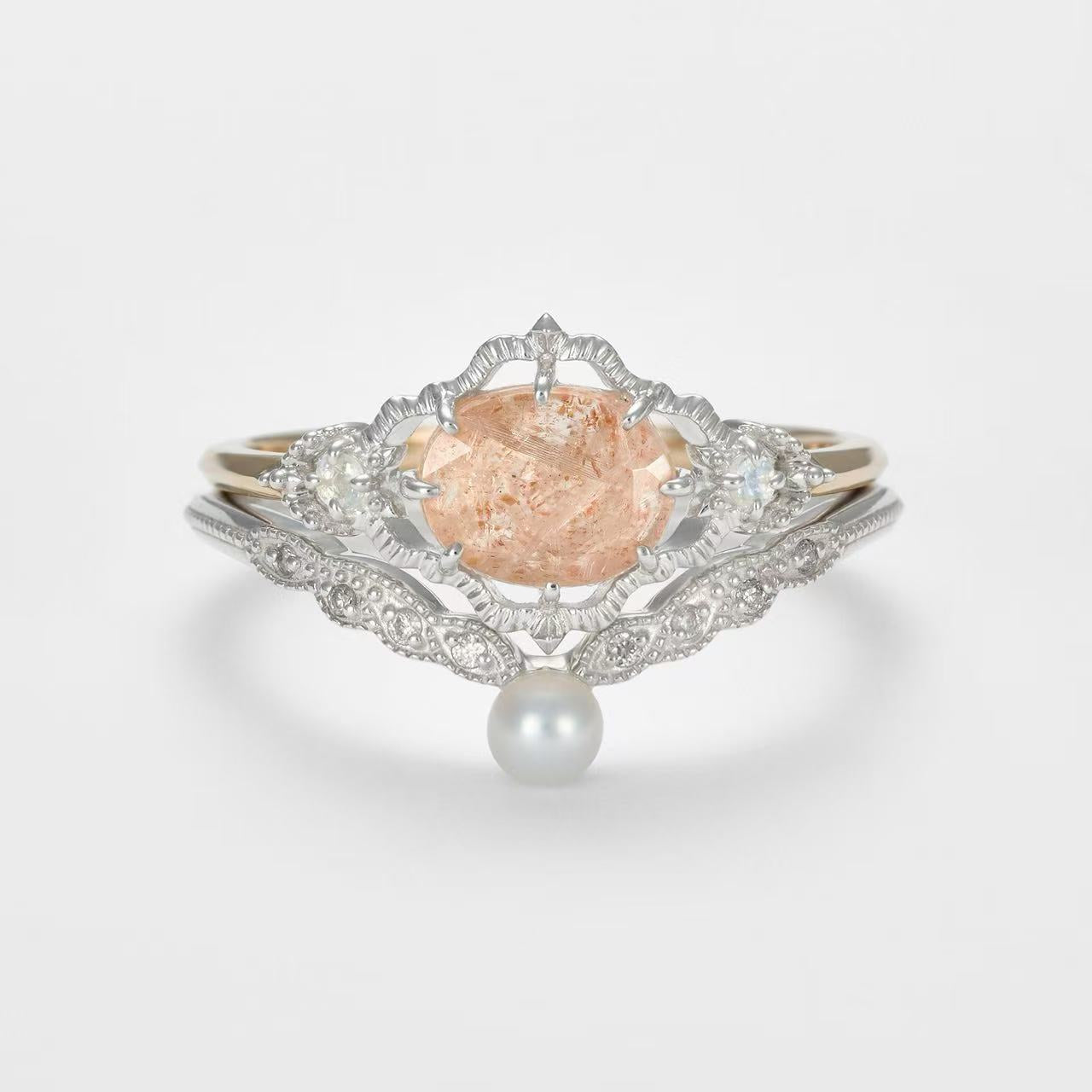 agete 2026 Winter Limited Edition K5 Sunstone Ring Set agete 2026 冬季限定 K5 太阳石戒指套组