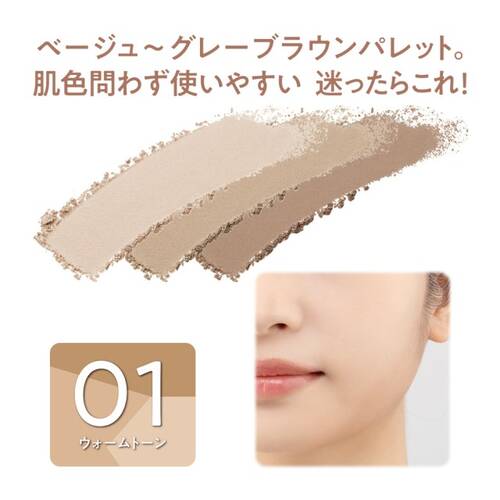 CEZANNE Blend Color Shading 01 Warm Tone 日本 CEZANNE 三色立体修容盘 01 暖调 5g