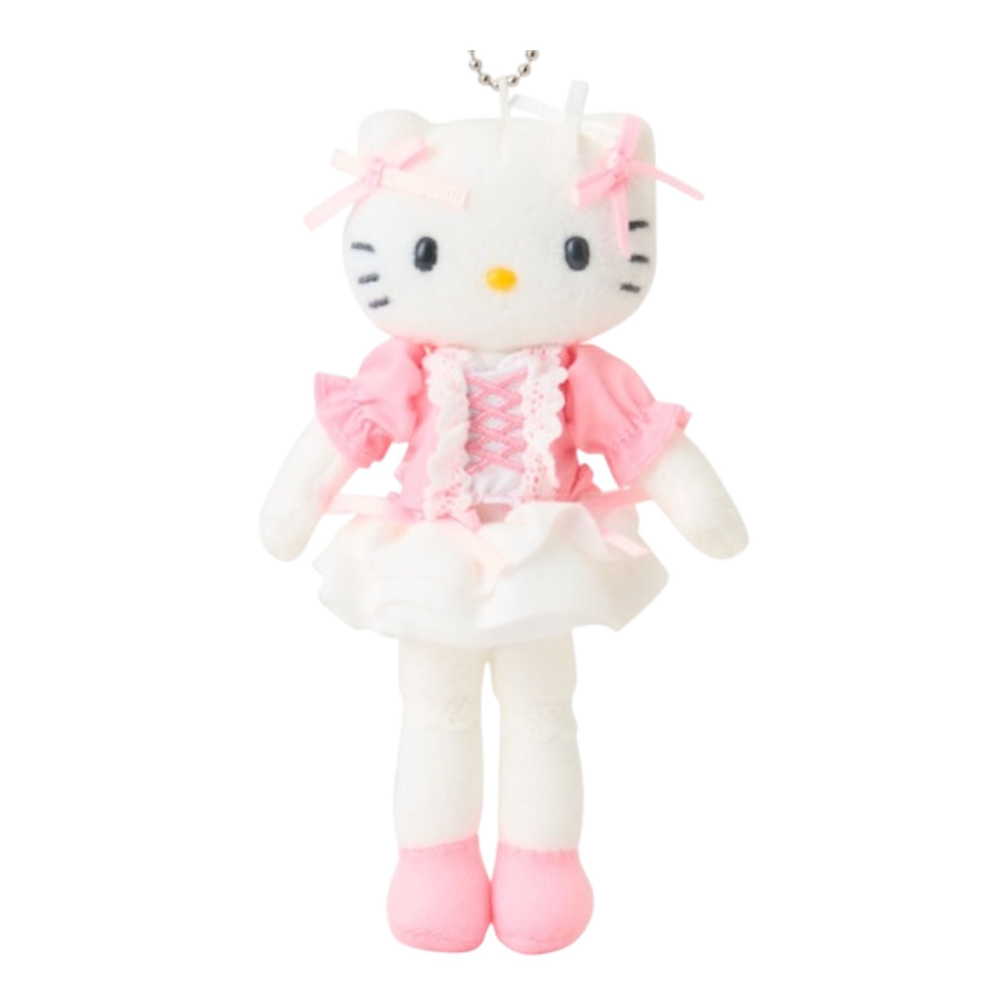 Sanrio Japan Mascot Holder – Hello Kitty Sanrio Closet Collection Girly Style Lace-up Ribbon Frill 三丽鸥日本限定Hello Kitty 衣橱系列 甜美蕾丝绑带蝴蝶结毛绒挂件
